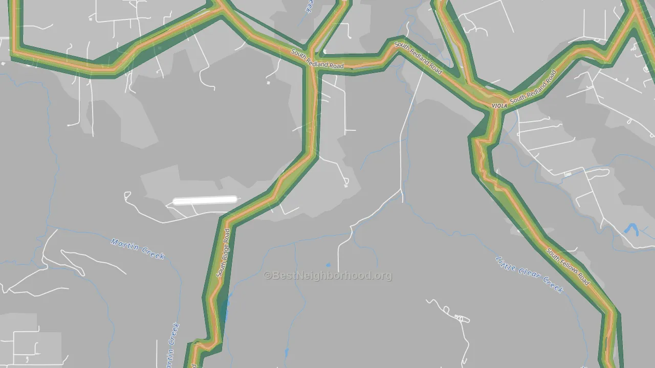 Clarkes, OR Map of Noise Levels in Clarkes