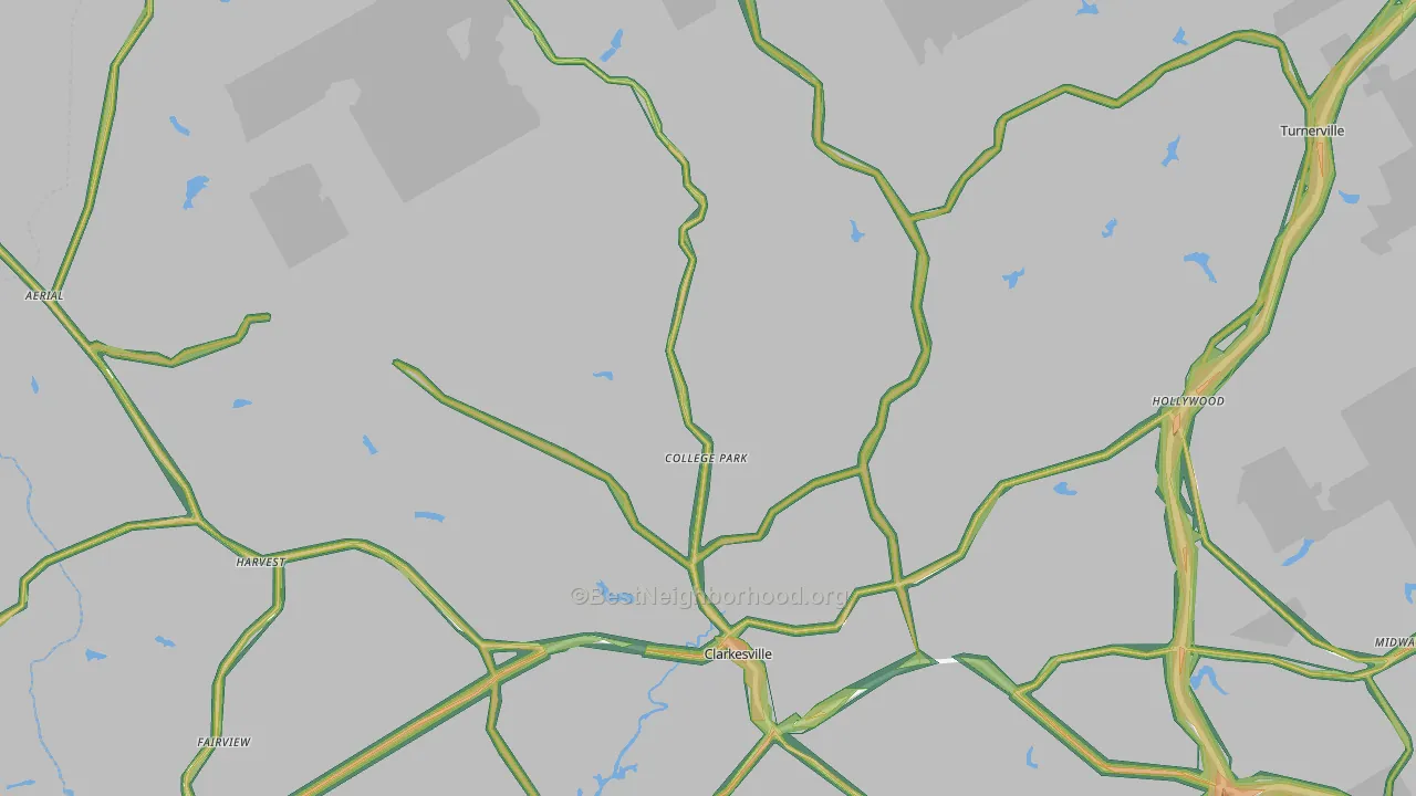 Clarkesville, GA Map of Noise Levels in Clarkesville
