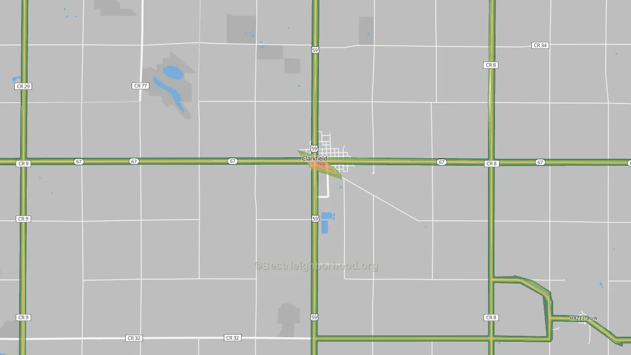 Clarkfield, MN Map of Noise Levels in Clarkfield