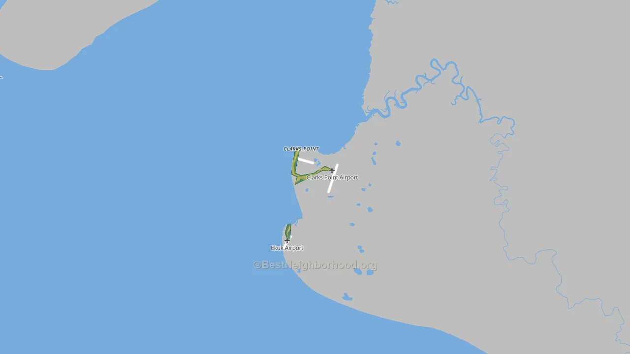 Clarks Point, AK Map of Noise Levels in Clarks Point