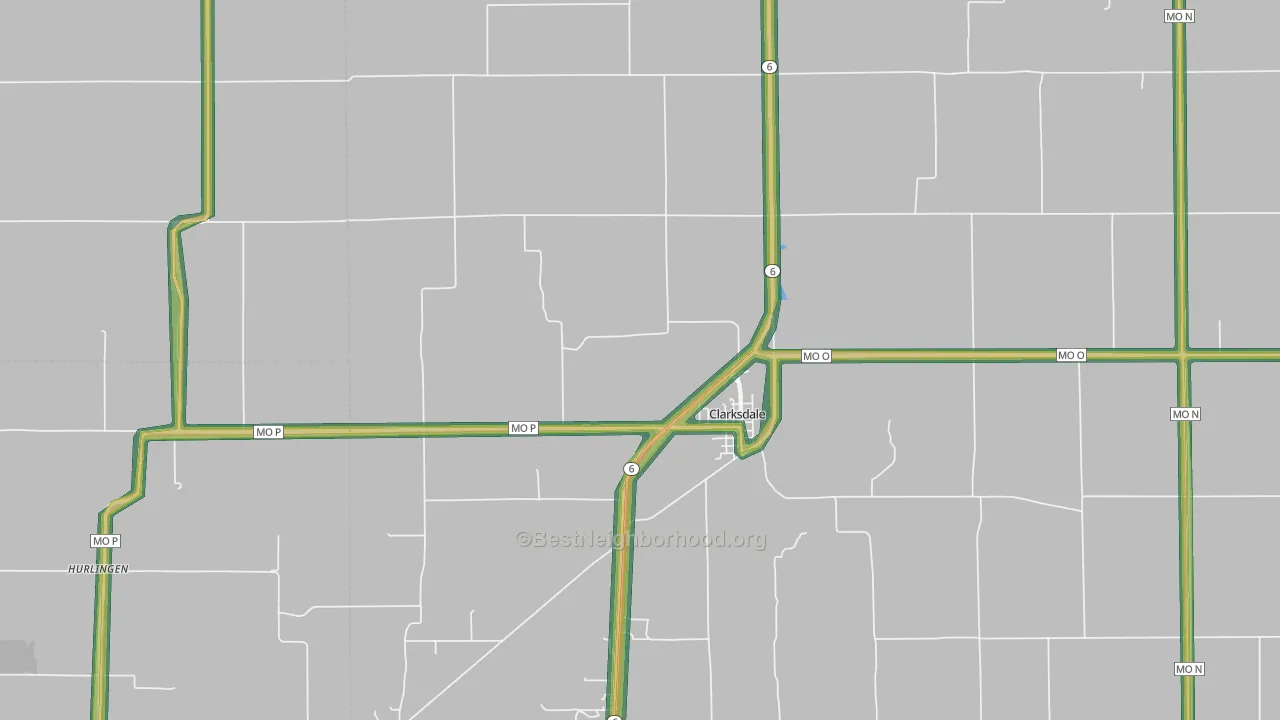 Clarksdale, MO Map of Noise Levels in Clarksdale
