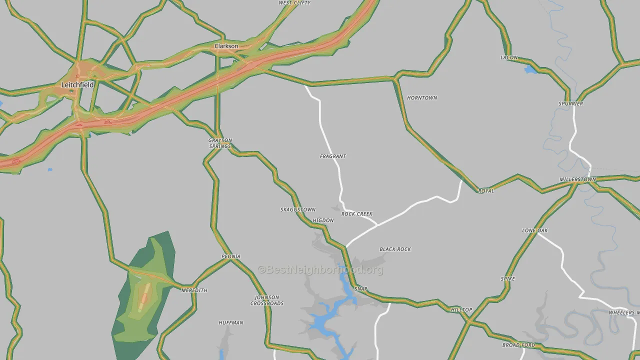 Clarkson, KY Map of Noise Levels in Clarkson