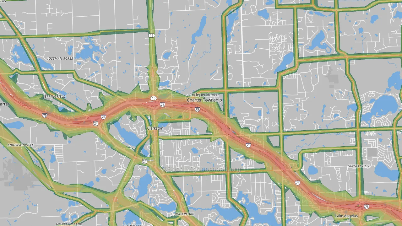 Clarkston, MI Map of Noise Levels in Clarkston
