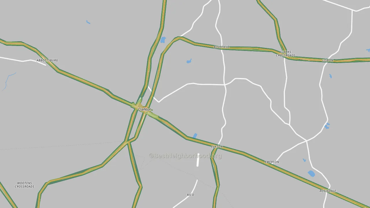 Clarkton, NC Map of Noise Levels in Clarkton