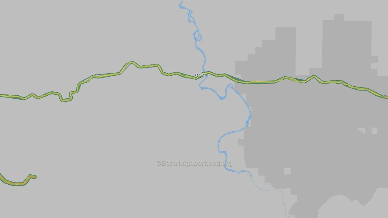 Clarno, OR Map of Noise Levels in Clarno