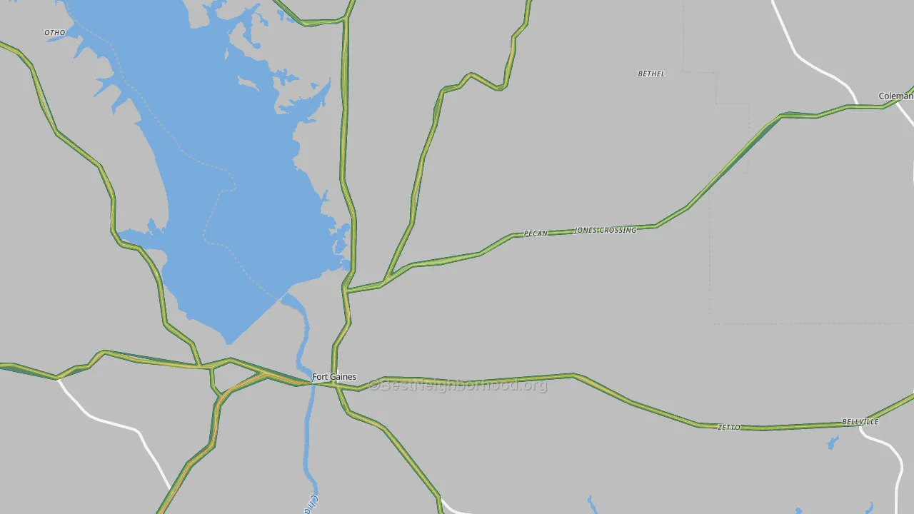 Clay County, GA Map of Noise Levels in Clay County