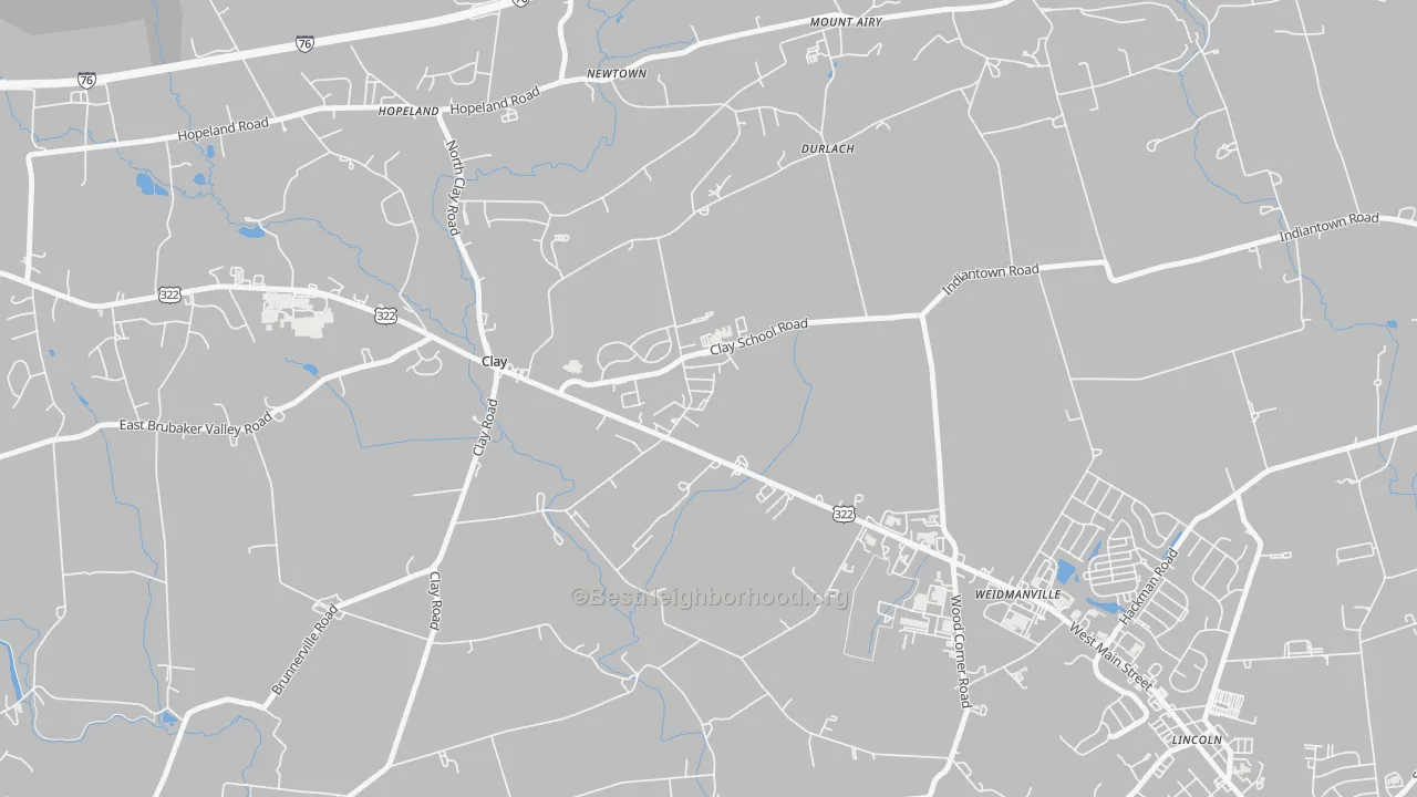 Clay, PA Map of Noise Levels in Clay