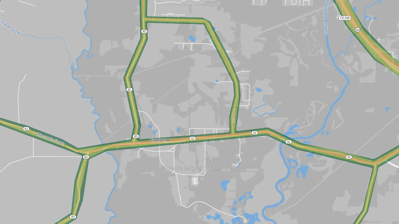 Clayhatchee, AL Map of Noise Levels in Clayhatchee