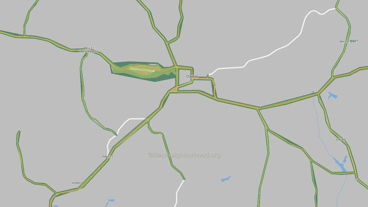 Clayton, AL Map of Noise Levels in Clayton