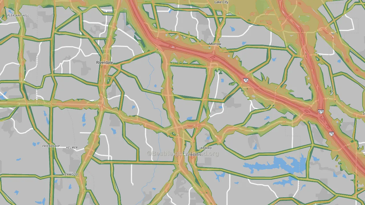 Clayton County, GA Map of Noise Levels in Clayton County