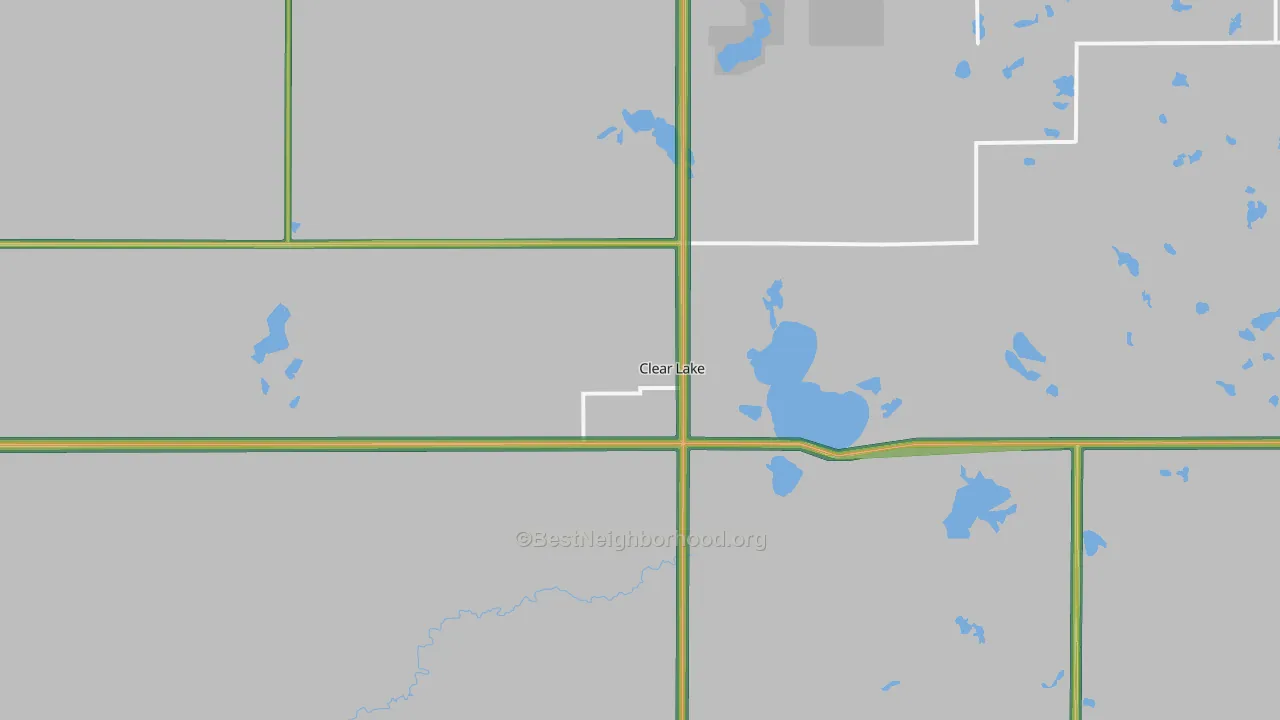 Clear Lake, SD Map of Noise Levels in Clear Lake