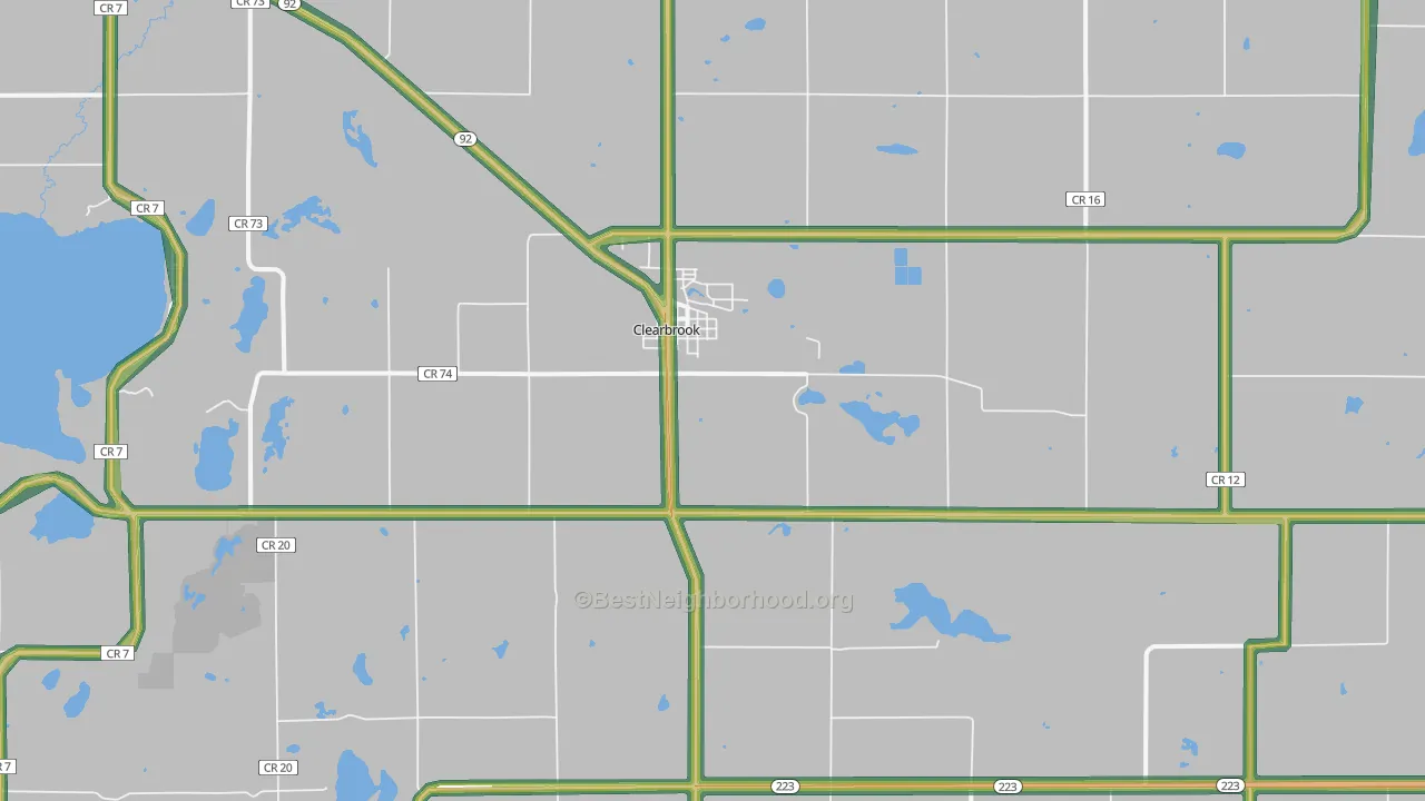 Clearbrook, MN Map of Noise Levels in Clearbrook