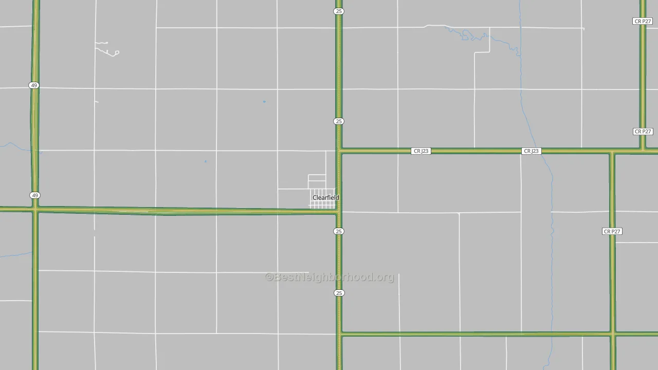 Clearfield, IA Map of Noise Levels in Clearfield