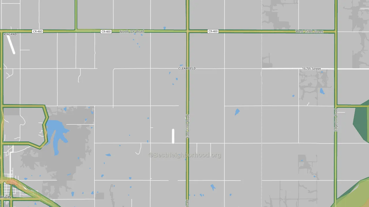 Clearfield, KS Map of Noise Levels in Clearfield