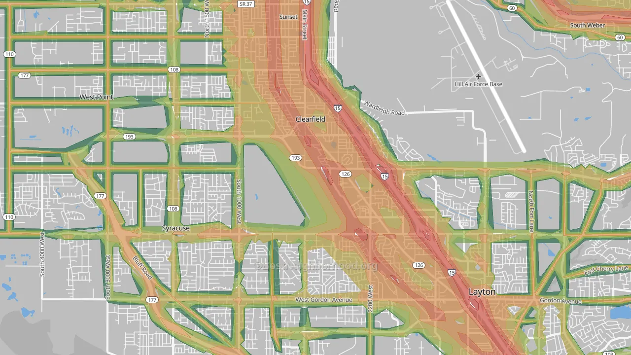 Clearfield, UT Map of Noise Levels in Clearfield