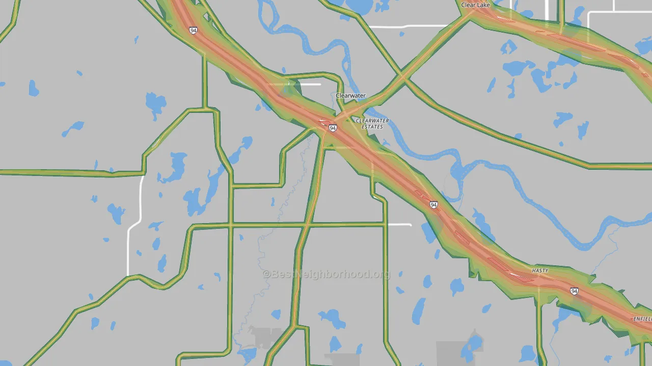 Clearwater, MN Map of Noise Levels in Clearwater