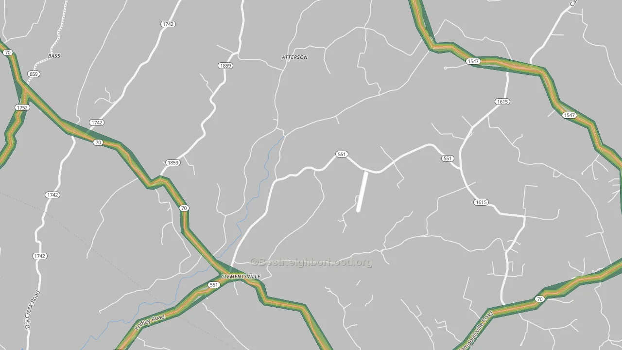 Clementsville, KY Map of Noise Levels in Clementsville