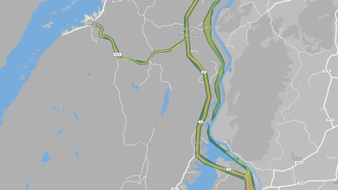 Clemons, NY Map of Noise Levels in Clemons