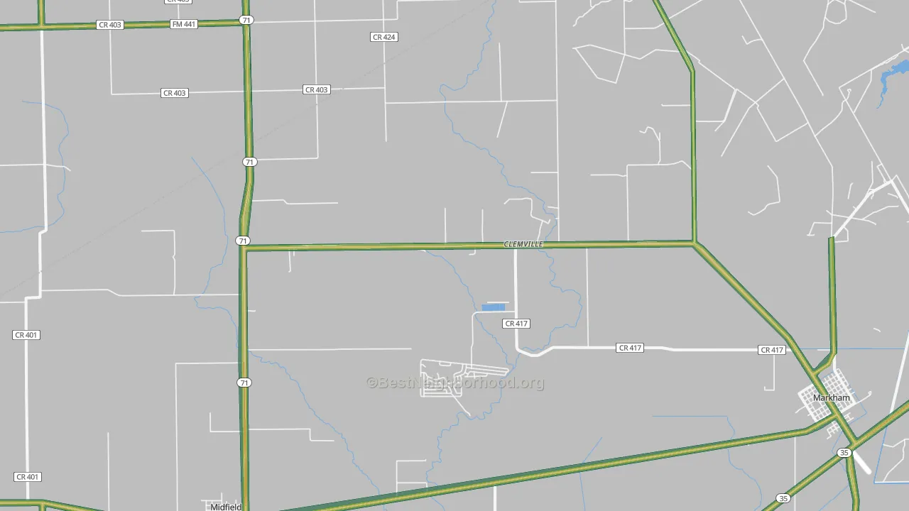 Clemville, TX Map of Noise Levels in Clemville