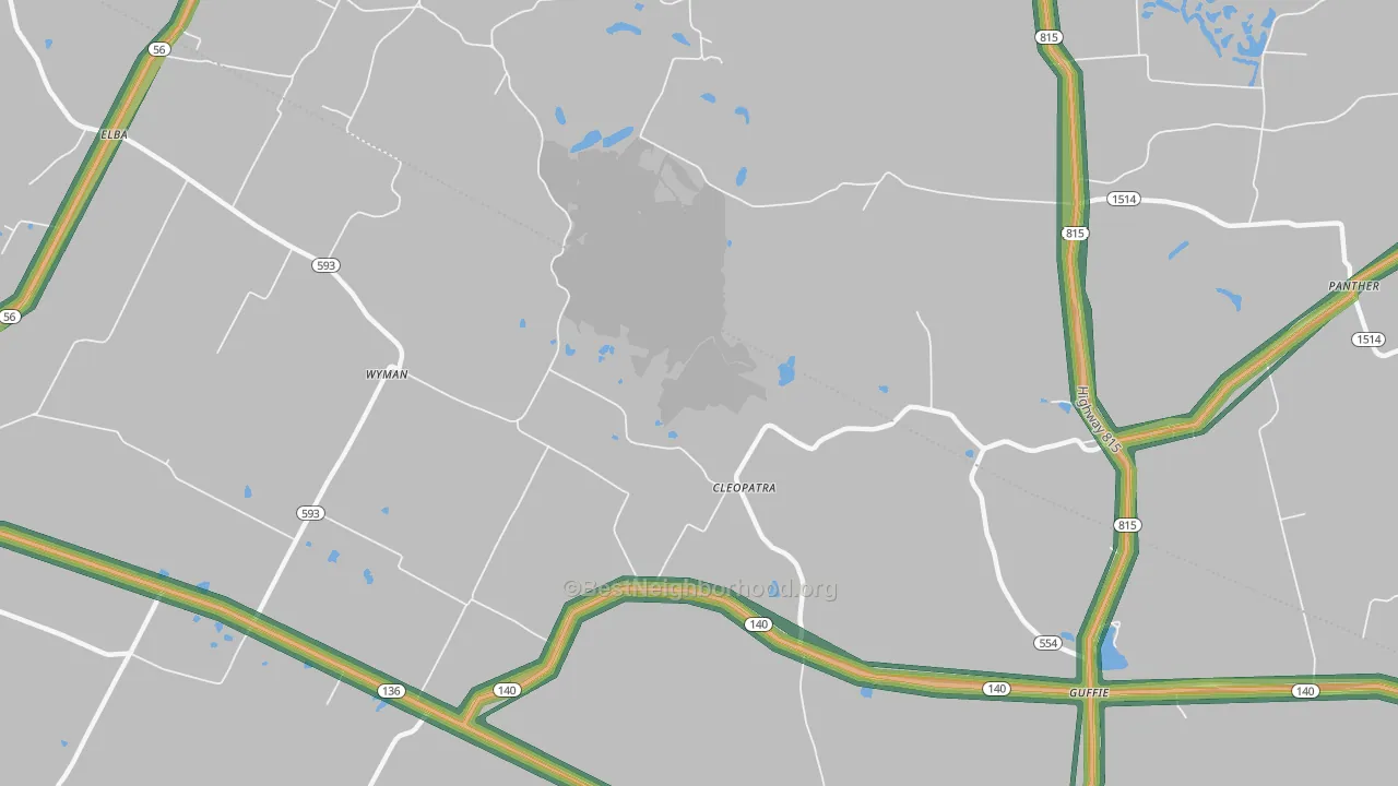 Cleopatra, KY Map of Noise Levels in Cleopatra