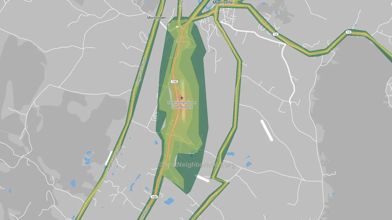Cleveland Corner, VT Map of Noise Levels in Cleveland Corner