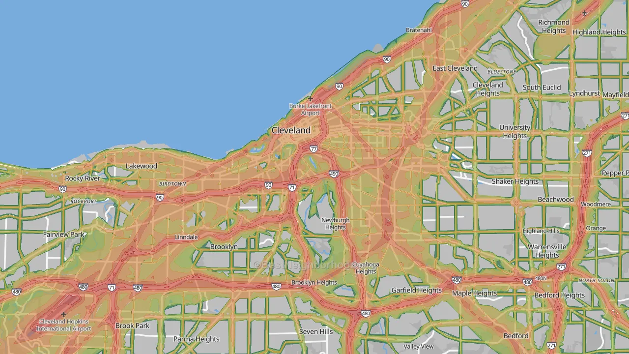 Cleveland, OH Map of Noise Levels in Cleveland