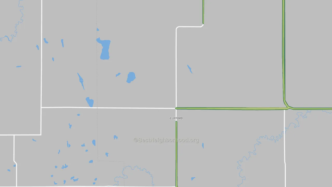 Clifford, ND Map of Noise Levels in Clifford