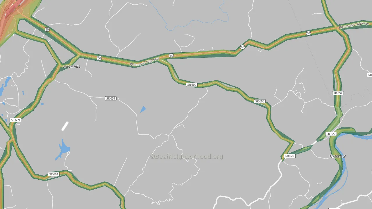 Clifford, VA Map of Noise Levels in Clifford