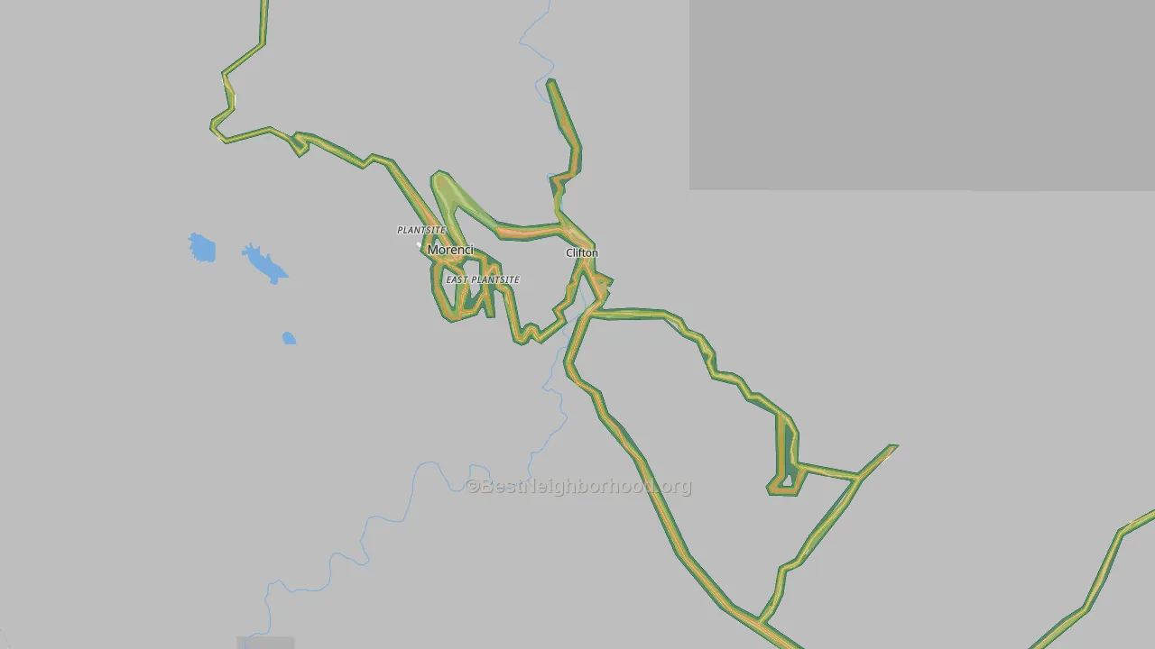 Clifton, AZ Map of Noise Levels in Clifton