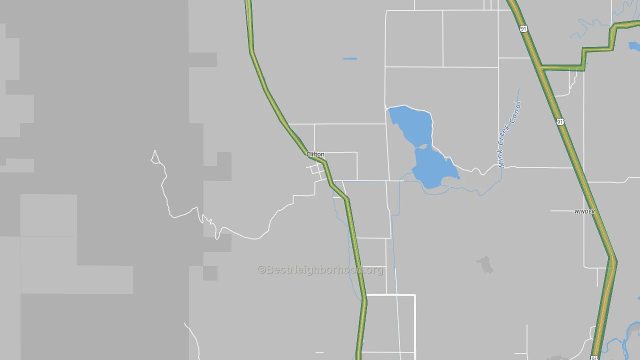 Clifton, ID Map of Noise Levels in Clifton