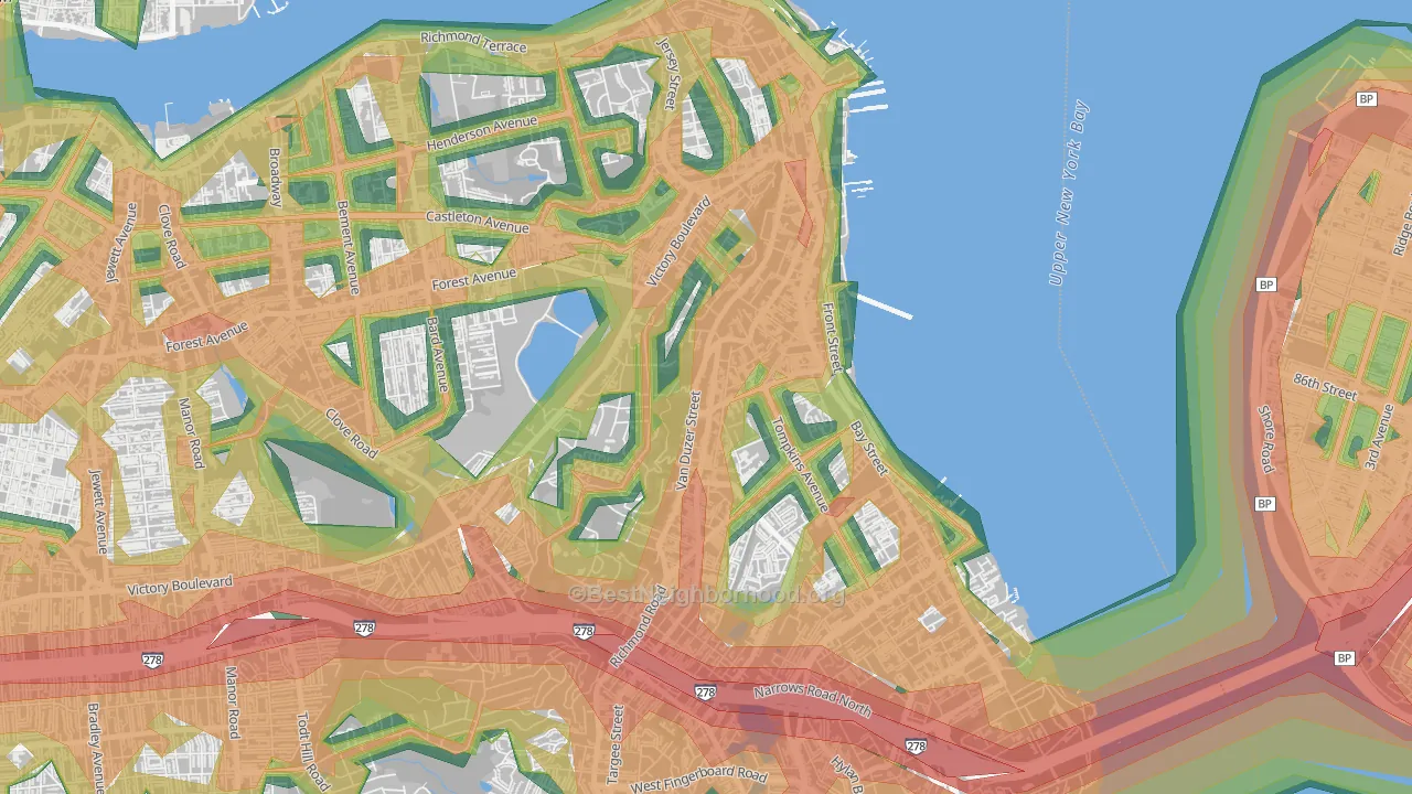 Clifton, Staten Island, NY Map of Noise Levels in Clifton