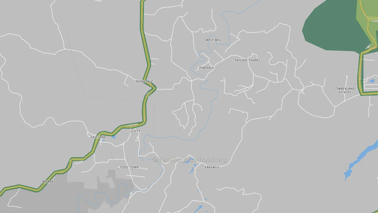 Clifty, TN Map of Noise Levels in Clifty