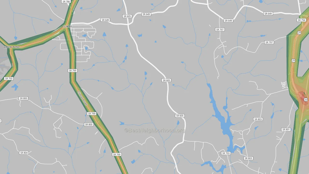 Climax, VA Map of Noise Levels in Climax