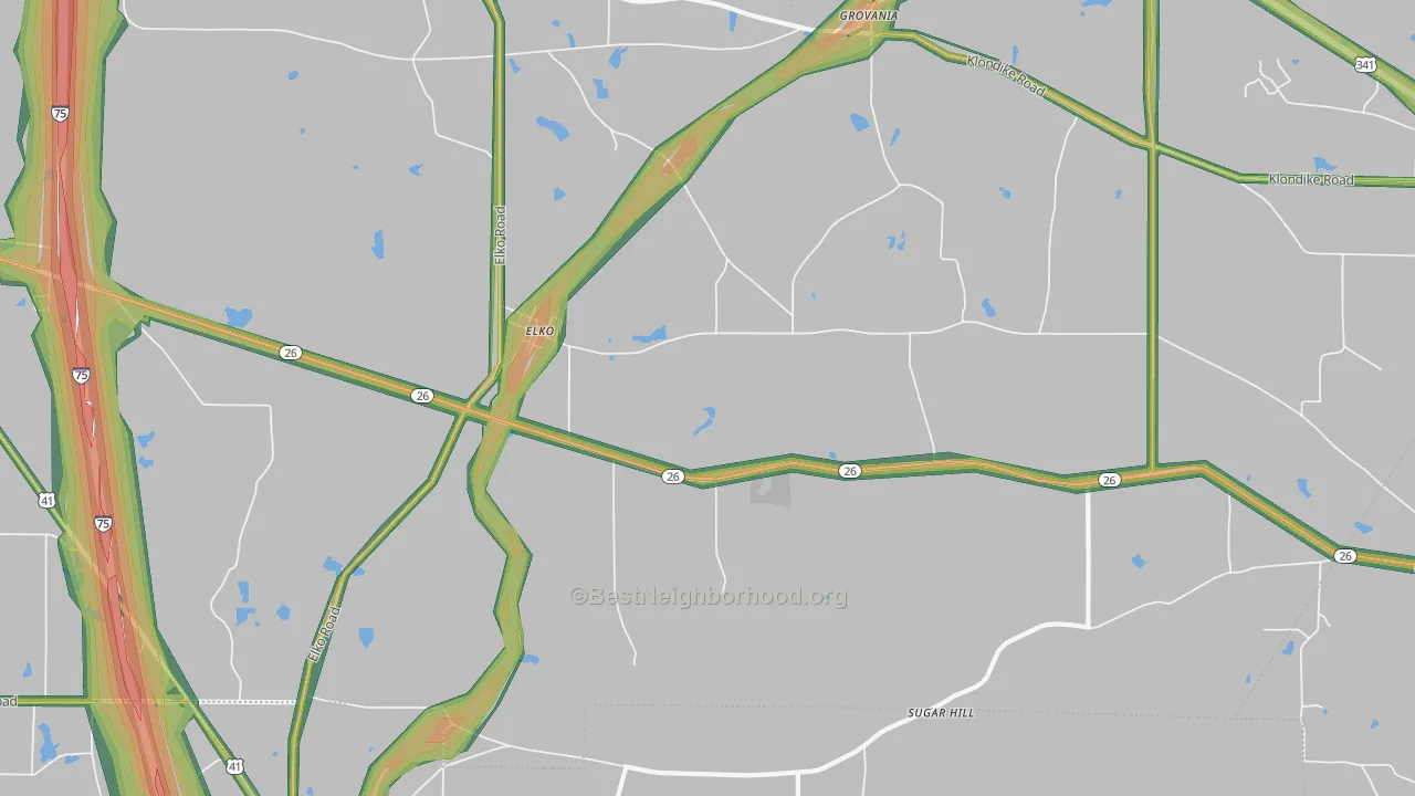 Clinchfield, GA Map of Noise Levels in Clinchfield
