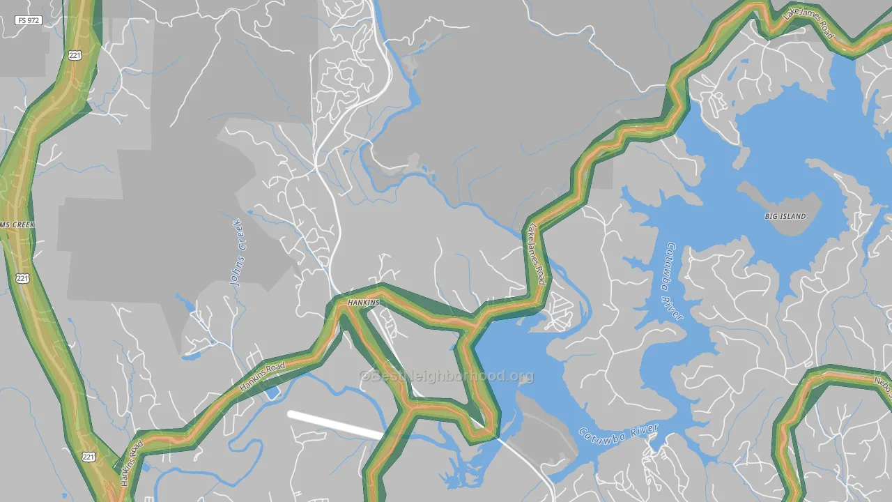Clinchfield, NC Map of Noise Levels in Clinchfield