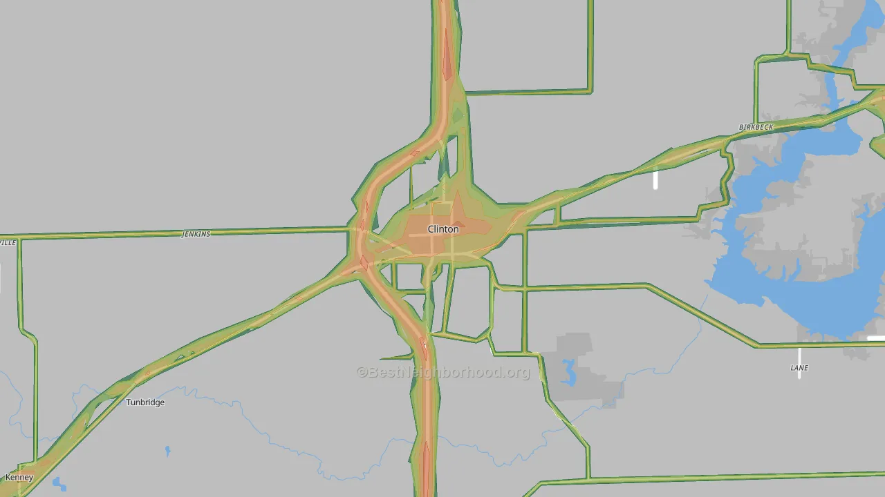 Clinton, IL Map of Noise Levels in Clinton