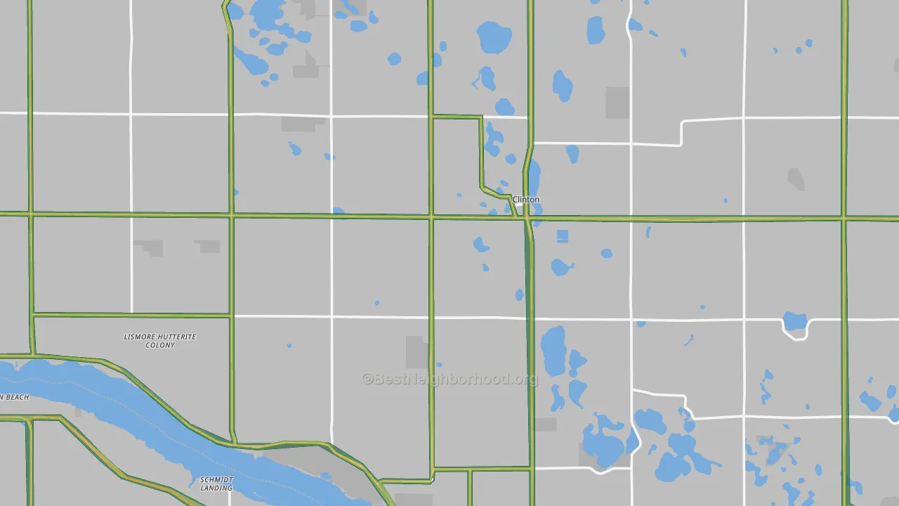 Clinton, MN Map of Noise Levels in Clinton