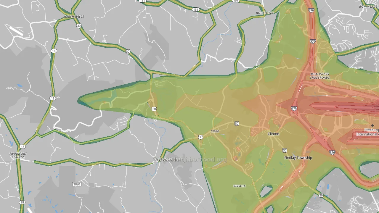 Clinton, PA Map of Noise Levels in Clinton