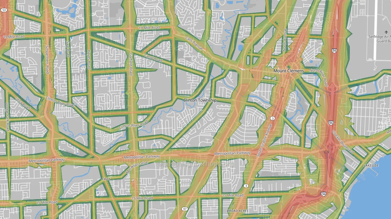 Clinton Township, MI Map of Noise Levels in Clinton Township