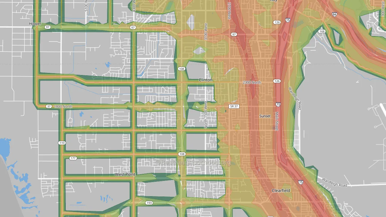 Clinton, UT Map of Noise Levels in Clinton