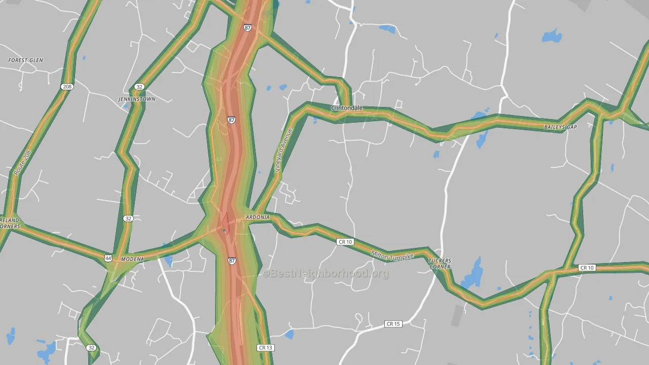 Clintondale, NY Map of Noise Levels in Clintondale