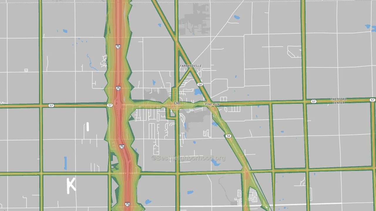 Clio, MI Map of Noise Levels in Clio