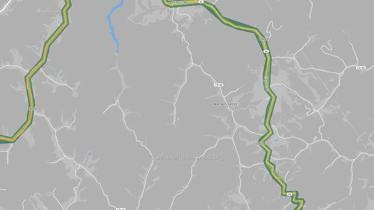 Clio, WV Map of Noise Levels in Clio