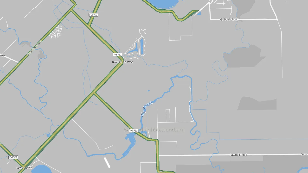 Clodine, TX Map of Noise Levels in Clodine