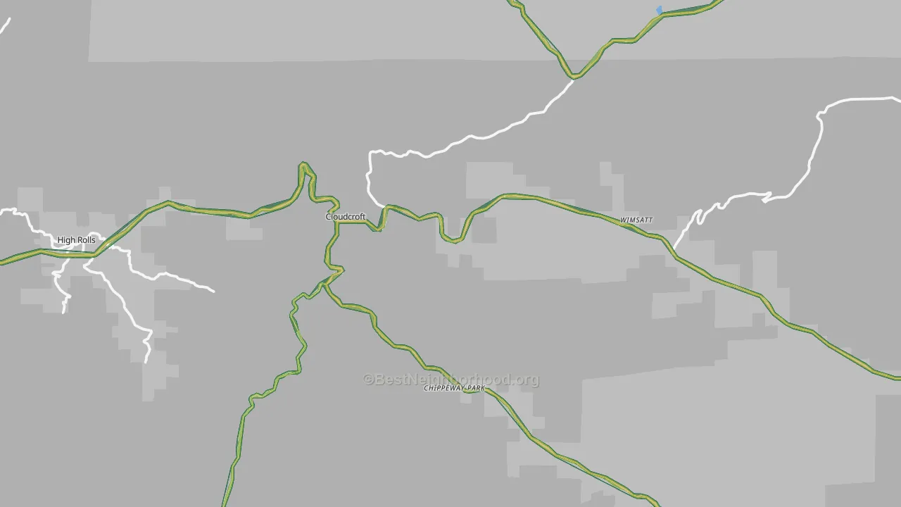 Cloudcroft, NM Map of Noise Levels in Cloudcroft