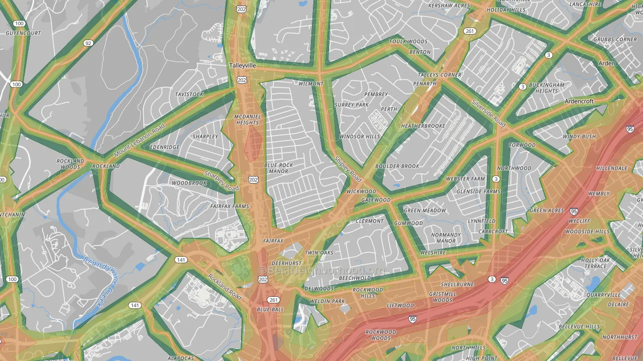 Cloutier Court, Wilmington, DE Map of Noise Levels in Cloutier Court