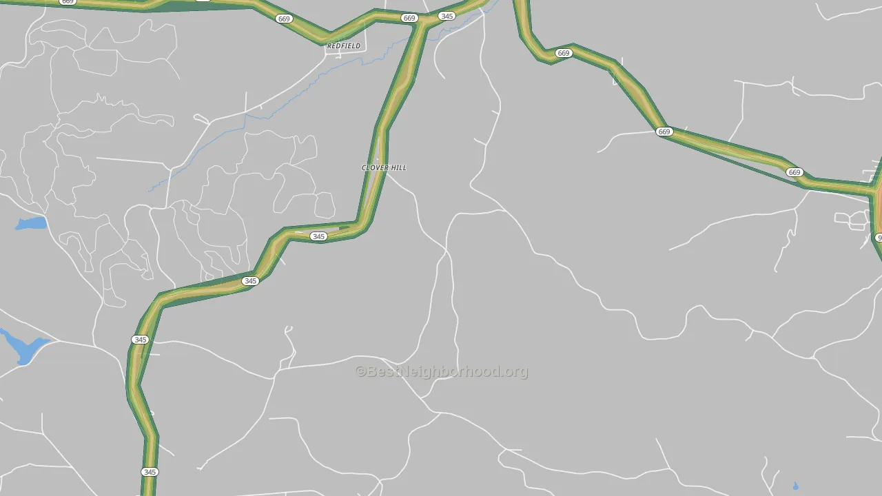 Cloverhill, OH Map of Noise Levels in Cloverhill