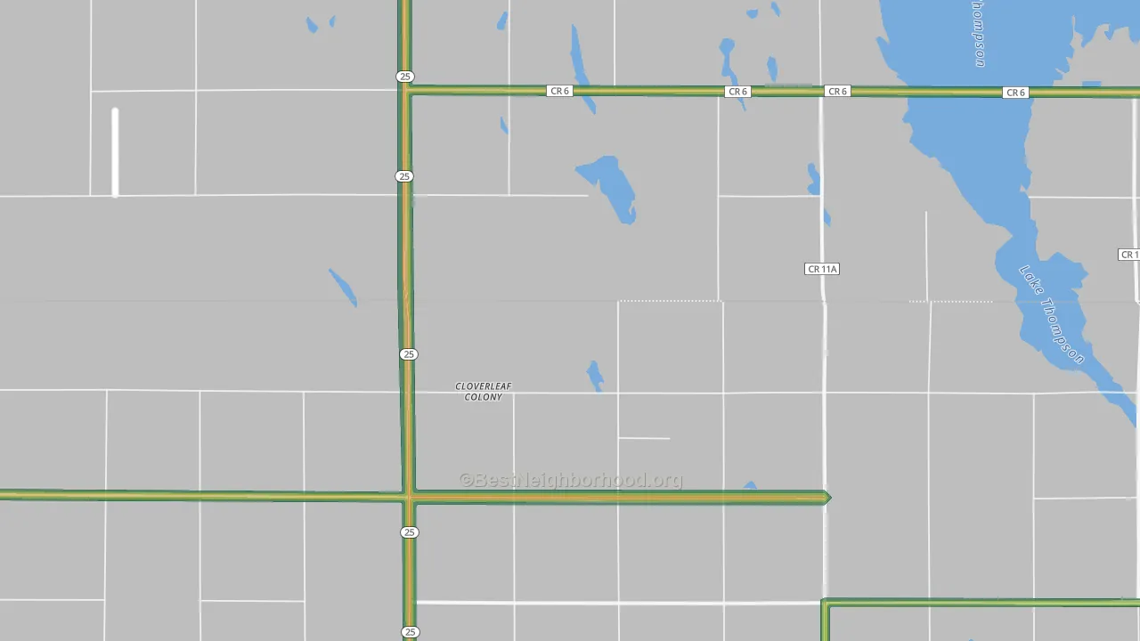 Cloverleaf Colony, SD Map of Noise Levels in Cloverleaf Colony