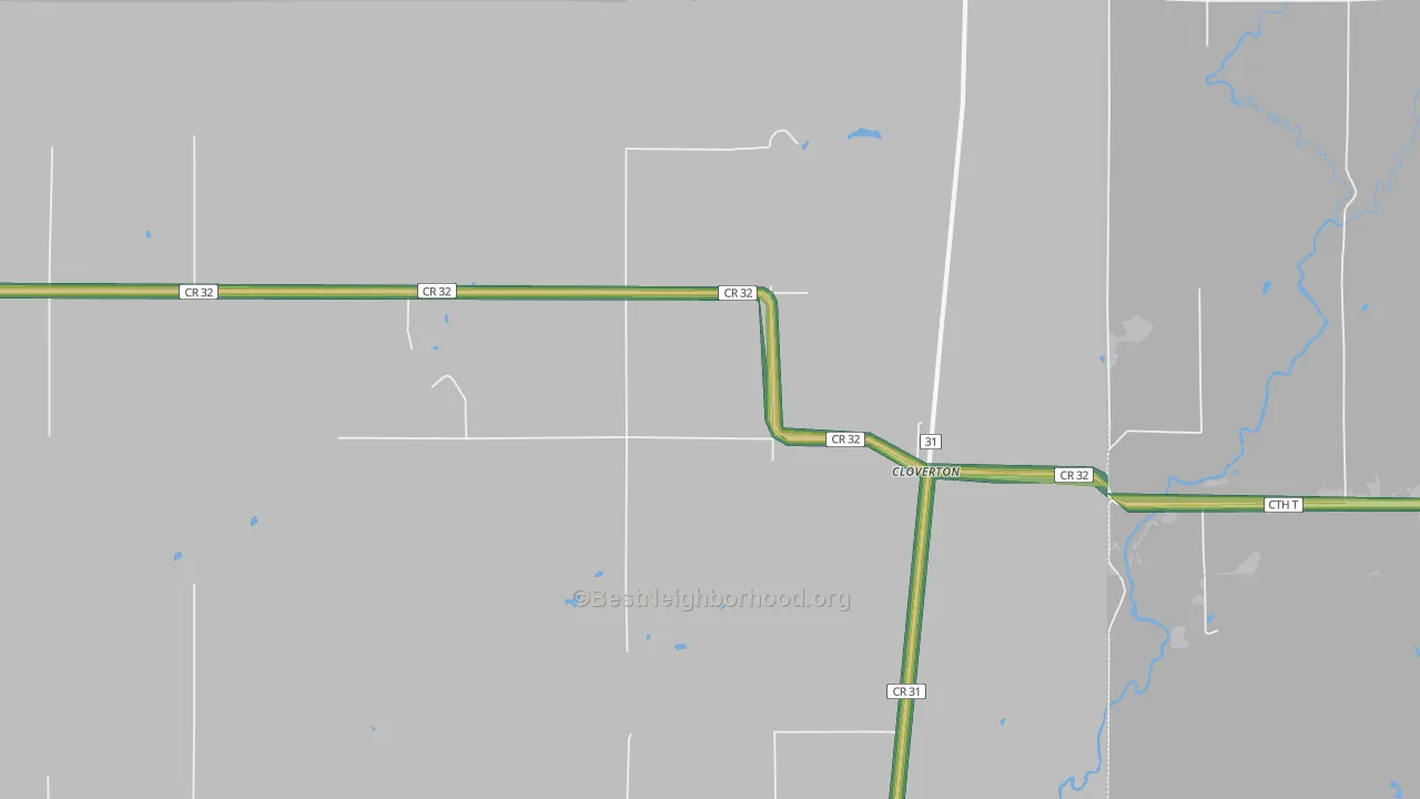 Cloverton, MN Map of Noise Levels in Cloverton