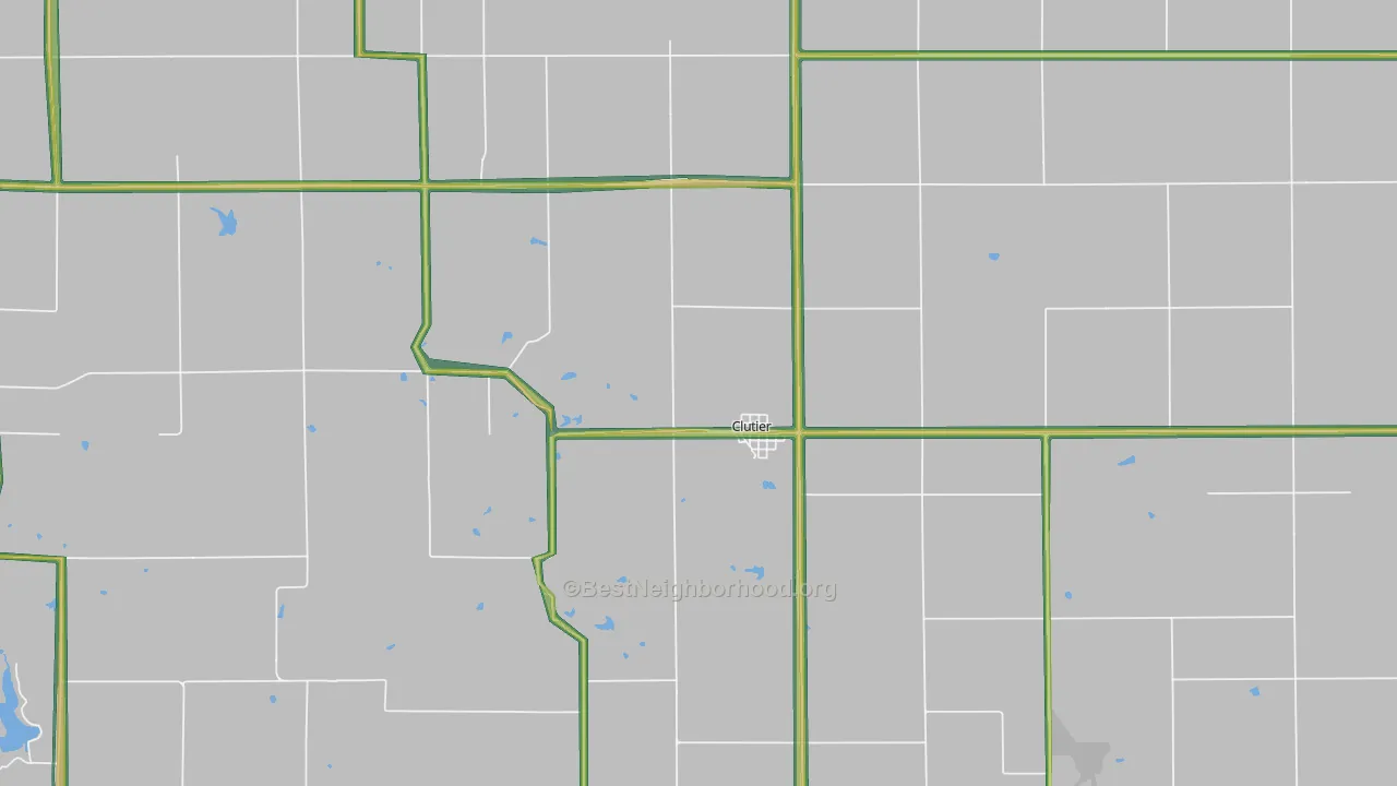 Clutier, IA Map of Noise Levels in Clutier